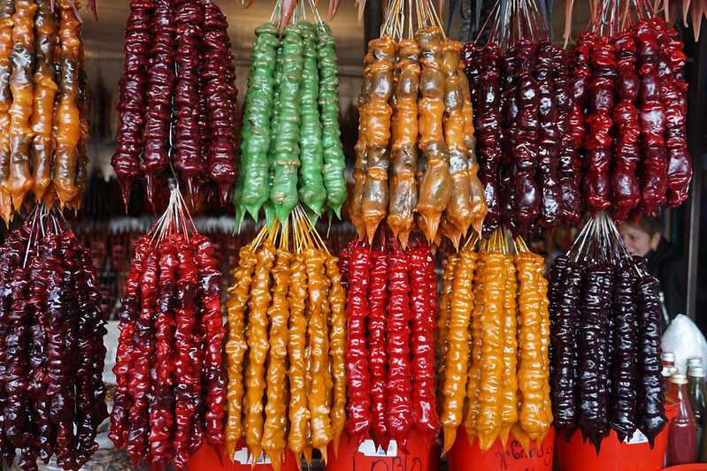 churchkhela hanging on a shop