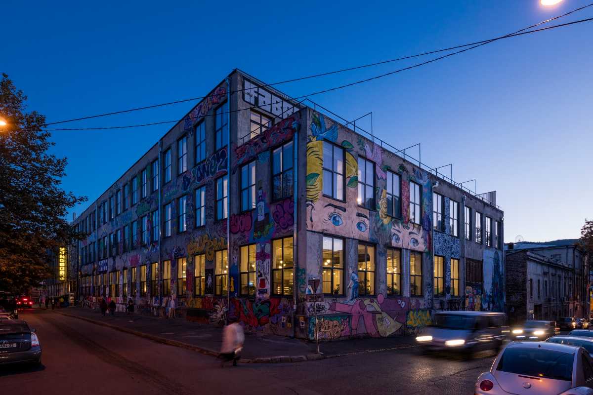 Outside image of Fabrika, an old building in Tbilisi which is now a cultural center