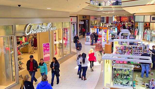 people shopping in a mall