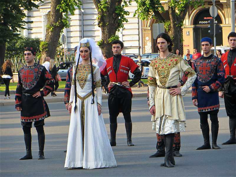 Georgian men and women in Georgian dress