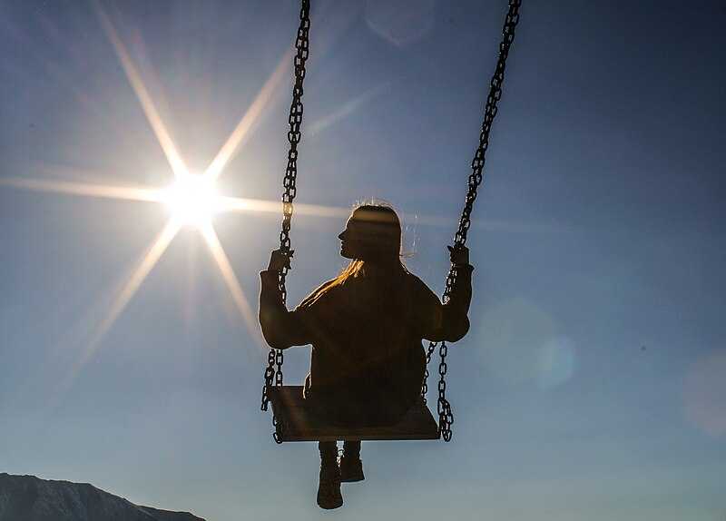 a girl on a swing