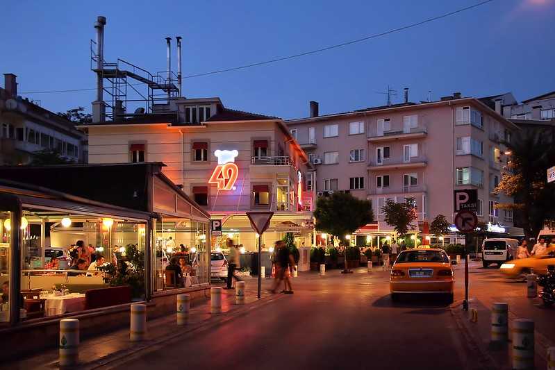 A street in Ankara at night