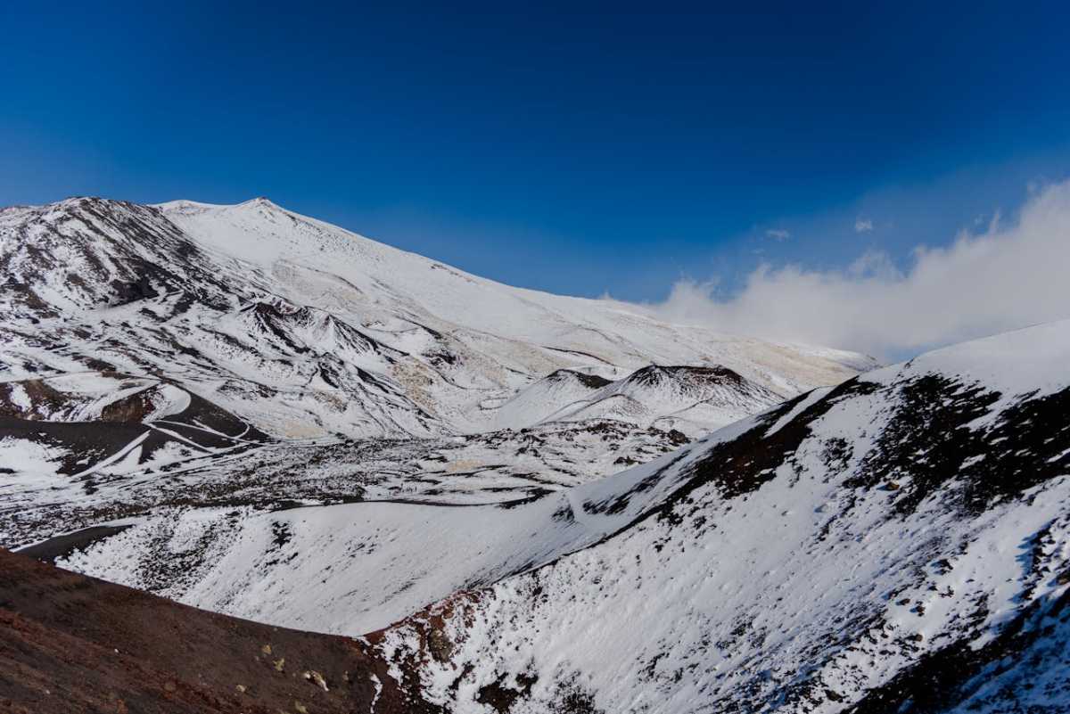 Snow on the mountains in Sicily